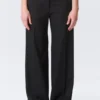 Pantalones de traje de talle bajo – Negro