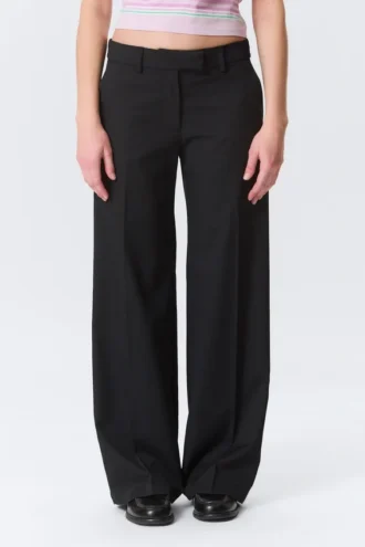 Pantalones de traje de talle bajo – Negro