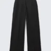 Pantalones de traje de talle bajo – Negro