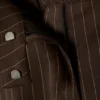 Pantalones de traje de talle bajo – Rayas diplomáticas marrones