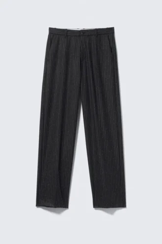 Pantalones de traje holgados Alessi – Rayas diplomáticas negras
