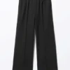 Pantalones de traje holgados con cintura elástica – Negro Pantalones de traje holgados con cintura elástica – Negro