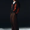 Pantalones de traje holgados con pliegues Nate – Marrón oscuro Pantalones de traje holgados con pliegues Nate – Marrón oscuro