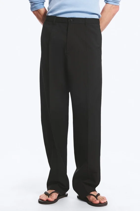 Pantalones de traje holgados de Alessi – Negro Pantalones de traje holgados de Alessi – Negro