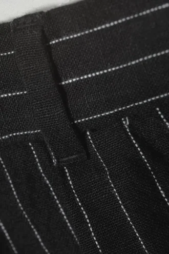 Pantalones de traje holgados de lino Uno – Rayas diplomáticas negras