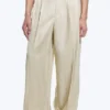 Pantalones de traje holgados de mezcla de lino Nate – Beige claro apagado Pantalones de traje holgados de mezcla de lino Nate – Beige claro apagado