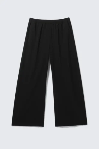 Pantalones de traje holgados de talle bajo – Negro
