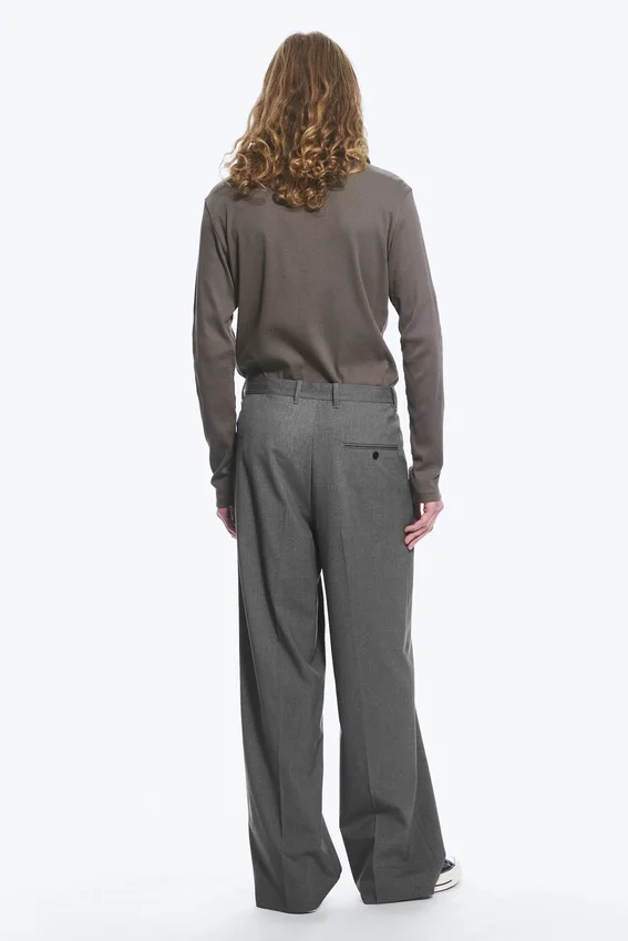 Pantalones de traje holgados Uno – Gris oscuro jaspeado Pantalones de traje holgados Uno – Gris oscuro jaspeado