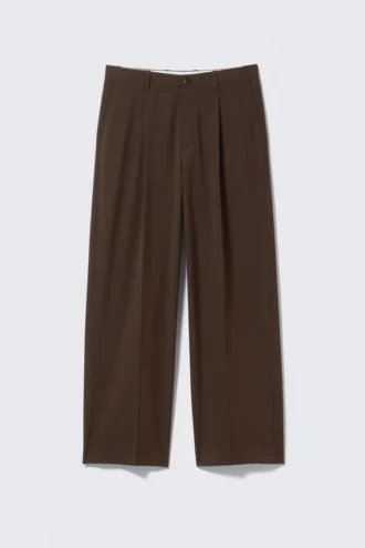 Pantalones de traje holgados Uno – Marrón oscuro