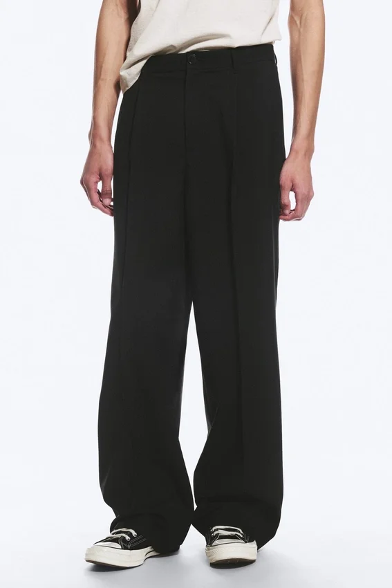 Pantalones de traje holgados Uno – Negro Pantalones de traje holgados Uno – Negro