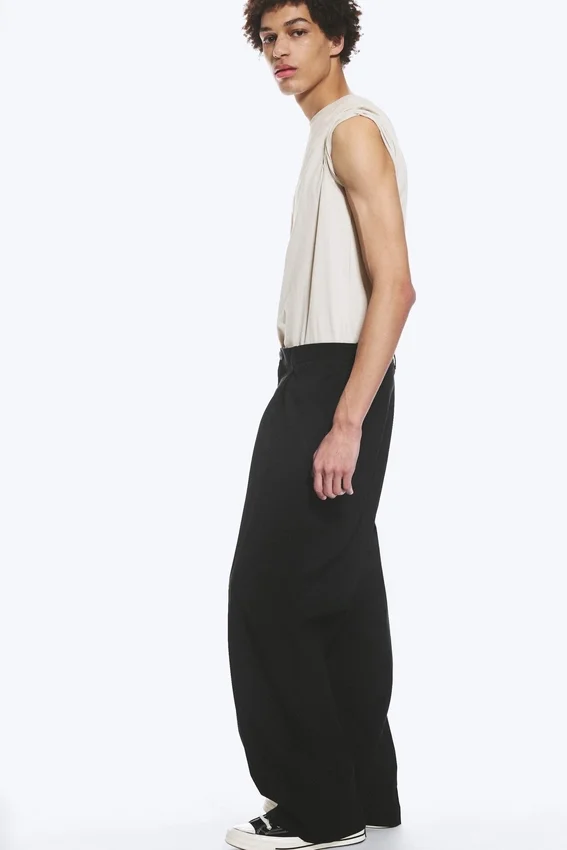 Pantalones de traje holgados Uno – Negro Pantalones de traje holgados Uno – Negro
