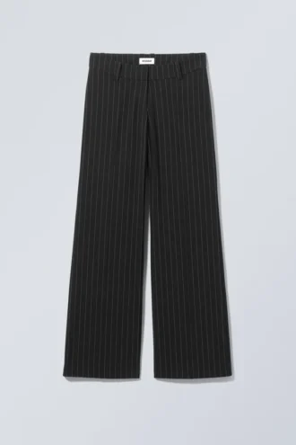 Pantalones de traje Keel de talle bajo – Rayas negras
