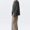 Pantalones de traje plisados de corte holgado Nate – Beige jaspeado a rayas Pantalones de traje plisados de corte holgado Nate – Beige jaspeado a rayas