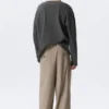 Pantalones de traje plisados de corte holgado Nate – Beige jaspeado a rayas Pantalones de traje plisados de corte holgado Nate – Beige jaspeado a rayas