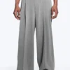 Pantalones de traje plisados de corte holgado Nate – Gris claro apagado Pantalones de traje plisados de corte holgado Nate – Gris claro apagado