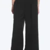 Pantalones de traje plisados de corte holgado Nate – Negro Pantalones de traje plisados de corte holgado Nate – Negro