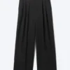 Pantalones de traje plisados de corte holgado Nate – Negro Pantalones de traje plisados de corte holgado Nate – Negro