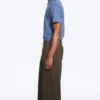 Pantalones de traje plisados de corte holgado Nate – Rayas diplomáticas marrones Pantalones de traje plisados de corte holgado Nate – Rayas diplomáticas marrones