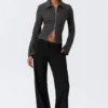 Pantalones de traje rectos de talle bajo – Negro Pantalones de traje rectos de talle bajo – Negro