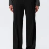 Pantalones de traje rectos de talle bajo – Negro Pantalones de traje rectos de talle bajo – Negro