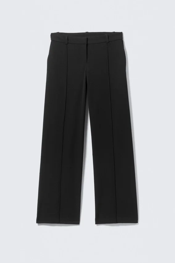 Pantalones de traje rectos de talle bajo – Negro Pantalones de traje rectos de talle bajo – Negro