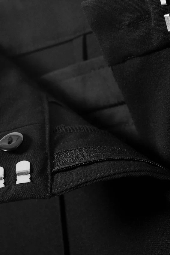 Pantalones de traje rectos de talle bajo – Negro Pantalones de traje rectos de talle bajo – Negro