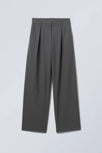 Pantalones de traje Zia – Rayas finas grises