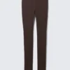 Pantalones elásticos con cremallera – Marrón oscuro Pantalones elásticos con cremallera – Marrón oscuro