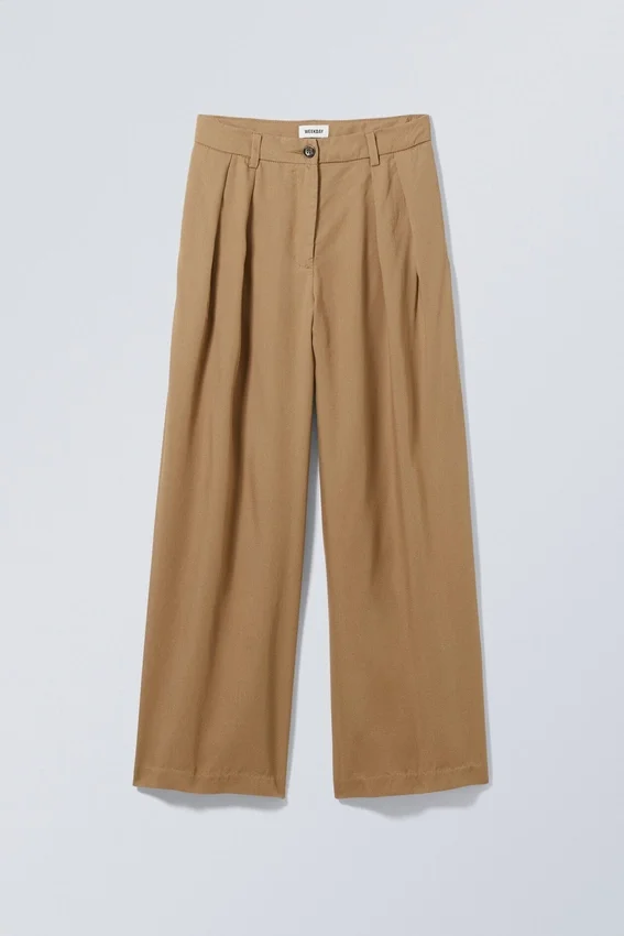 Pantalones Hazel de lyocell – Beige oscuro Pantalones Hazel de lyocell – Beige oscuro