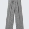 Pantalones holgados de algodón a cuadros – Cuadros blancos y negros Pantalones holgados de algodón a cuadros – Cuadros blancos y negros