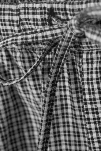 Pantalones holgados de algodón a cuadros – Cuadros blancos y negros