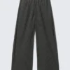 Pantalones holgados de algodón de talle bajo – Rayas negras Pantalones holgados de algodón de talle bajo – Rayas negras