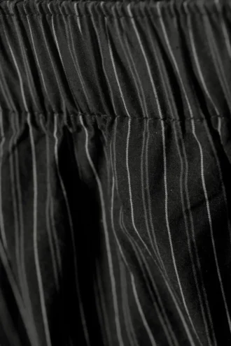 Pantalones holgados de algodón de talle bajo – Rayas negras