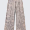 Pantalones holgados de algodón decolorado – Cuadros azules – Efecto decolorado Pantalones holgados de algodón decolorado – Cuadros azules – Efecto decolorado