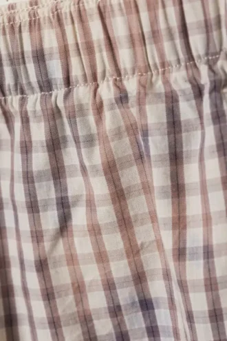 Pantalones holgados de algodón decolorado – Cuadros azules – Efecto decolorado
