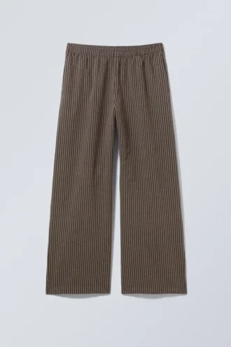 Pantalones holgados de algodón – Rayas marrones