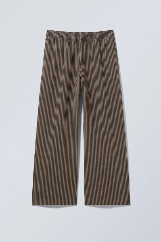 Pantalones holgados de algodón – Rayas marrones Pantalones holgados de algodón – Rayas marrones