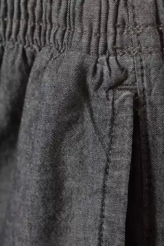 Pantalones holgados de cambray – Negro jaspeado Pantalones holgados de cambray – Negro jaspeado