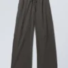 Pantalones holgados de cintura baja lavados – Gris oscuro Pantalones holgados de cintura baja lavados – Gris oscuro