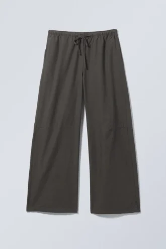 Pantalones holgados de cintura baja lavados – Gris oscuro