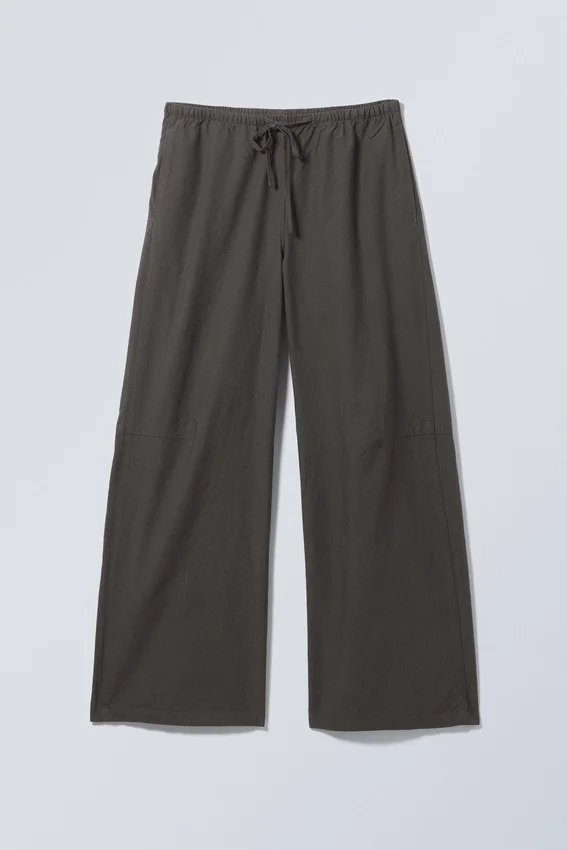 Pantalones holgados de cintura baja lavados – Gris oscuro Pantalones holgados de cintura baja lavados – Gris oscuro