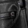 Pantalones holgados de imitación de piel con cremallera en el bajo – Negro Pantalones holgados de imitación de piel con cremallera en el bajo – Negro