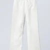 Pantalones holgados de lino – Blanco roto Pantalones holgados de lino – Blanco roto