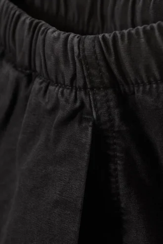 Pantalones holgados de lona lavada de talle bajo – Negro lavado