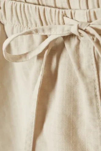 Pantalones holgados de ripstop lavado – Beige claro