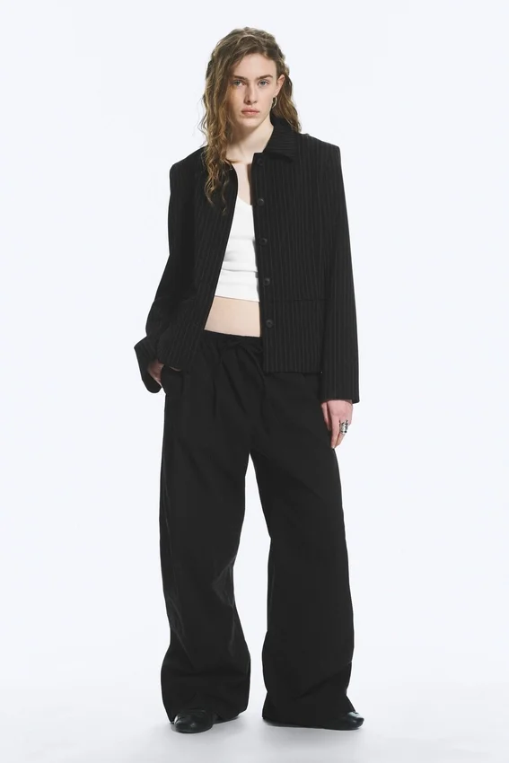 Pantalones holgados de ripstop lavado – Negro Pantalones holgados de ripstop lavado – Negro