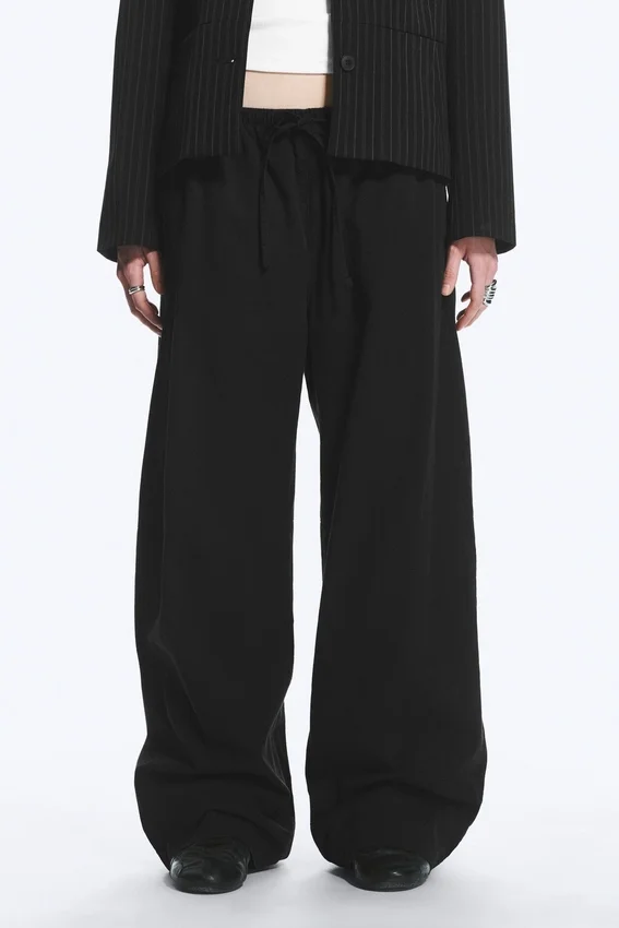 Pantalones holgados de ripstop lavado – Negro Pantalones holgados de ripstop lavado – Negro