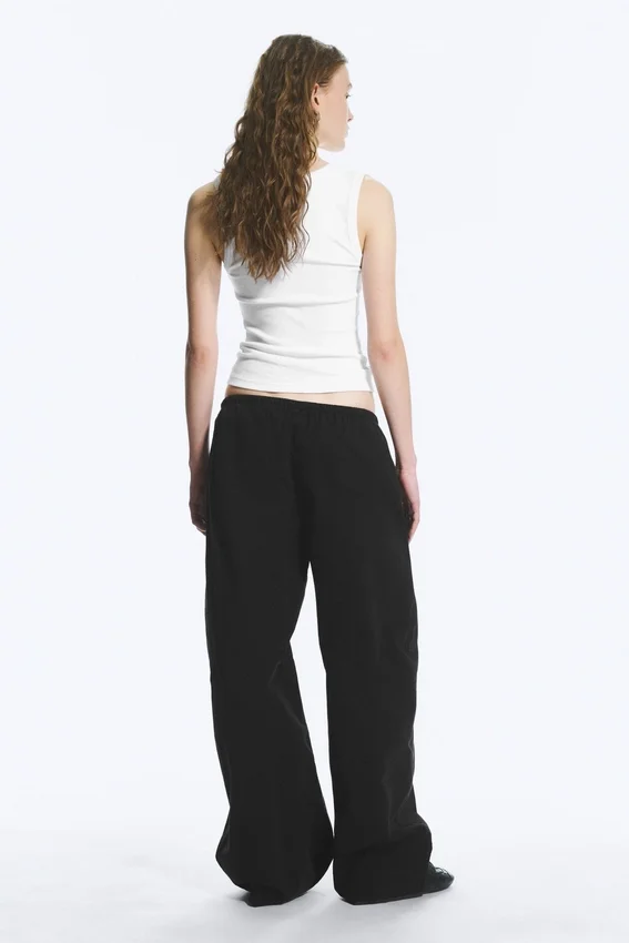 Pantalones holgados de ripstop lavado – Negro Pantalones holgados de ripstop lavado – Negro