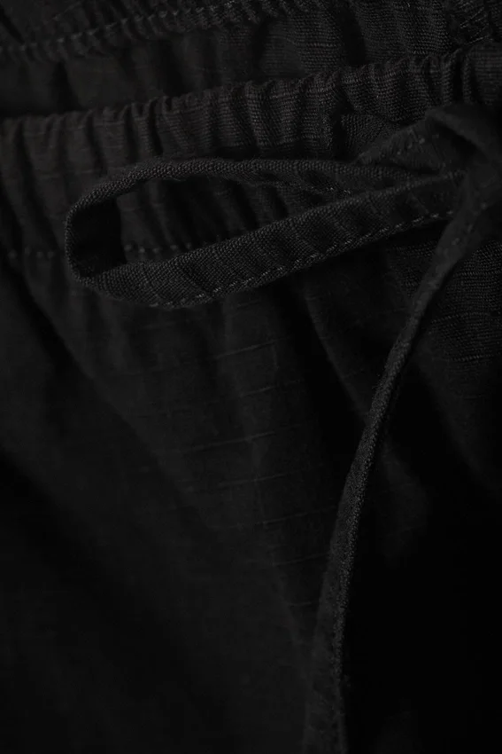 Pantalones holgados de ripstop lavado – Negro Pantalones holgados de ripstop lavado – Negro