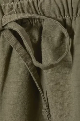 Pantalones holgados de ripstop lavado – Verde caqui oscuro
